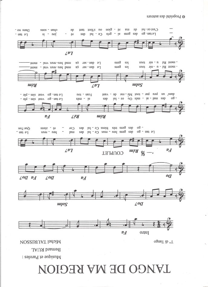 UN REVE ARGENTIN Tango Partitions gratuites,Michel TAURISSON,Accordéon