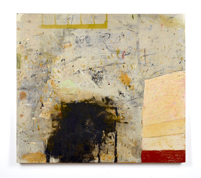 In the thick of it. acrylic, oil stick, spray paint on custom mounted 1/8" birch plywood, 30"x 34", 2022, $3,000