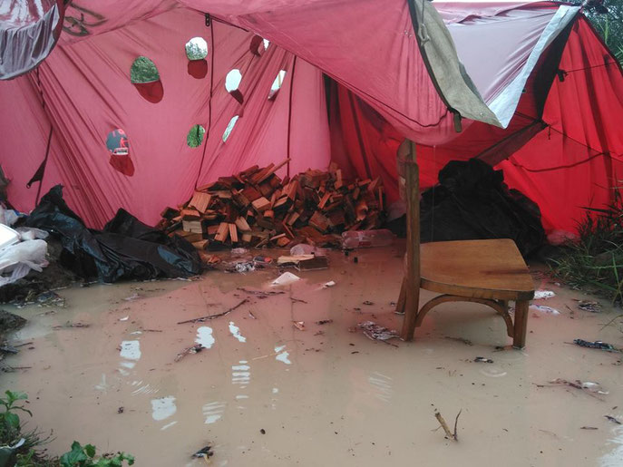 A recent flood. Photo from my friends who work on the Refugee Info Bus- facebook like below.