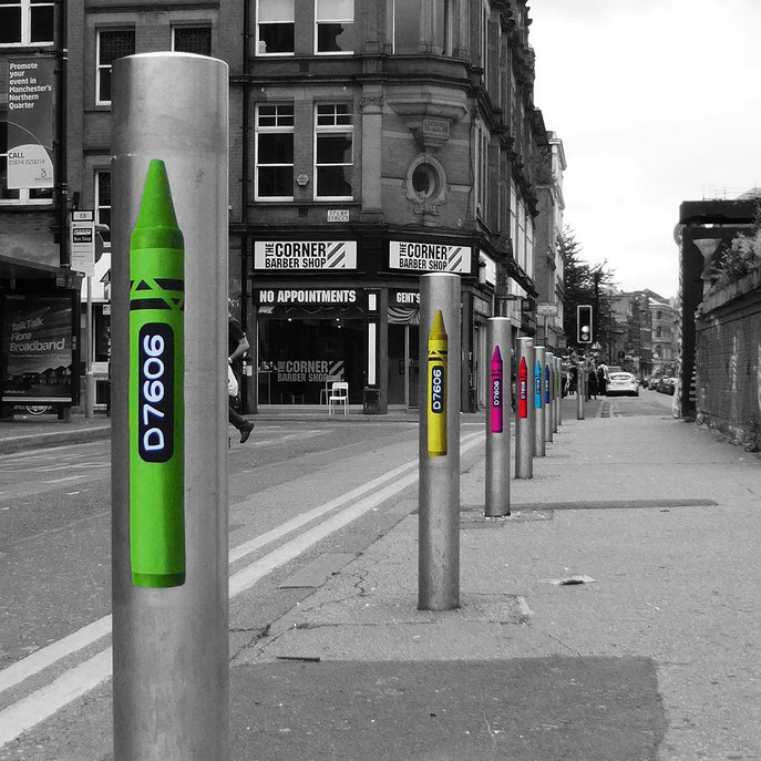 crayola colours Manchester's Northern Quarter, Out House project.