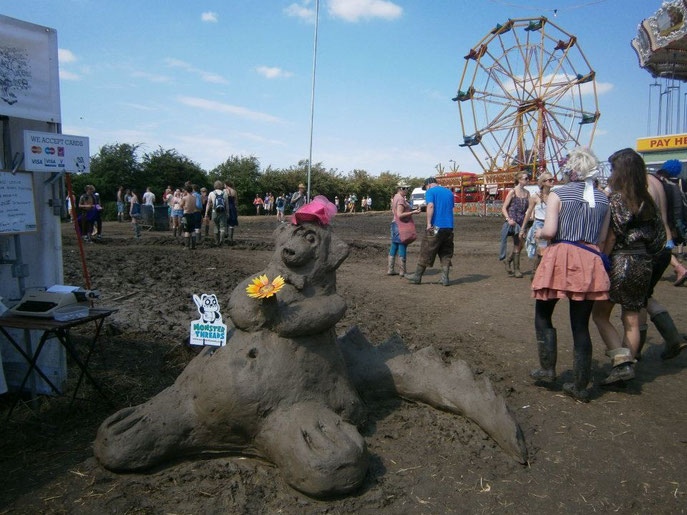 Mud monster, Secret Garden Party, music festival, England, UK