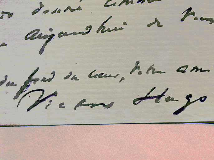 Signature de Victor Hugo (Lettre, archives JGD)