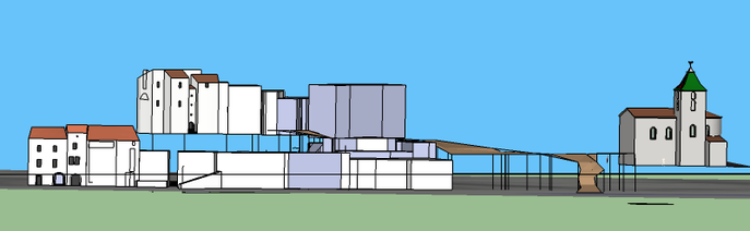 Mise en place des élevations pour la reconstitution. Version projet Croquis.
