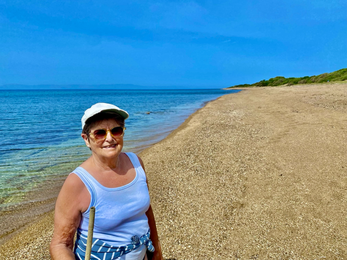 Am Strand.