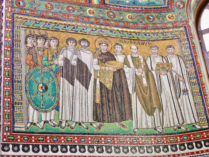 Justinian I mit Erzbischof Maximinian