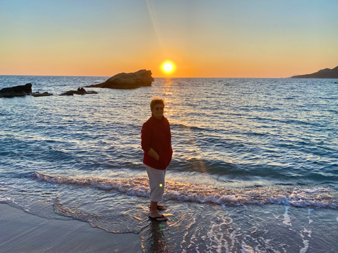 Sonnenuntergang am Camping Nissos