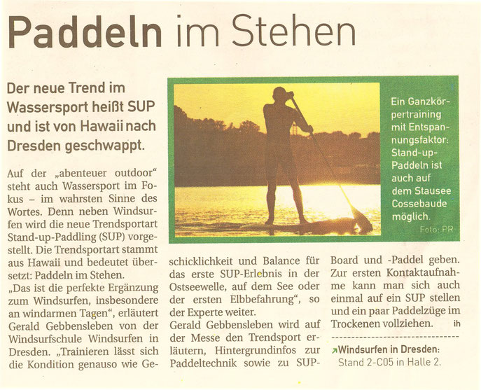 Dresdner  Outdoor Messe  auf der SUP Trendwelle!