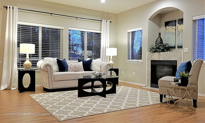 Staged Living and Dining Room