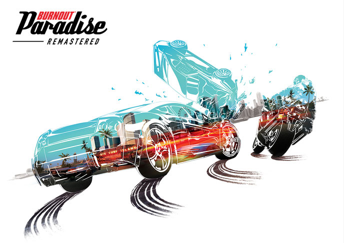 Burnout, Paradise, Paradise City, Remastered, Criterion, EA, Electronic Arts, Autos, Motorräder, Arcade, Stunt, Rennen, Open World, Marked Man, Showtime, Stuntrennen, Road Rage, Big Surf Island,