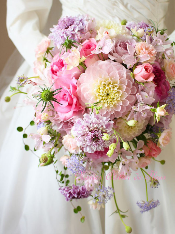 アシンメトリーブーケ ピンク・ホワイト・パープル 34471e3ccfbc12cfb2b29ed3075fac