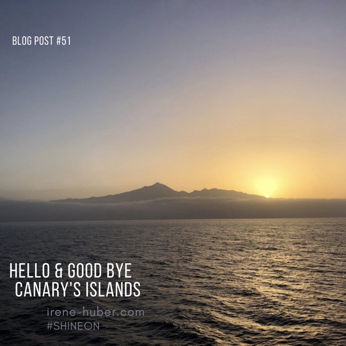 Leaving La Gomera on a ferry - sunrise over Tenerife _ 07/2021