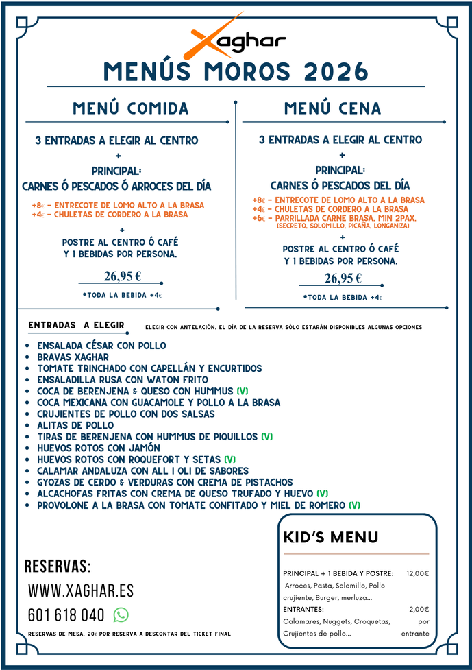 comidas y cenas Moros y Cristianos Elda