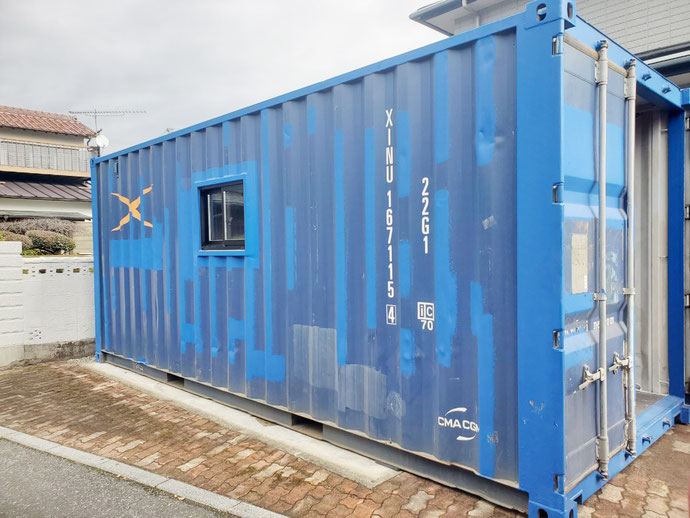 岐阜県岐阜市 中古コンテナ20ft現状品設置