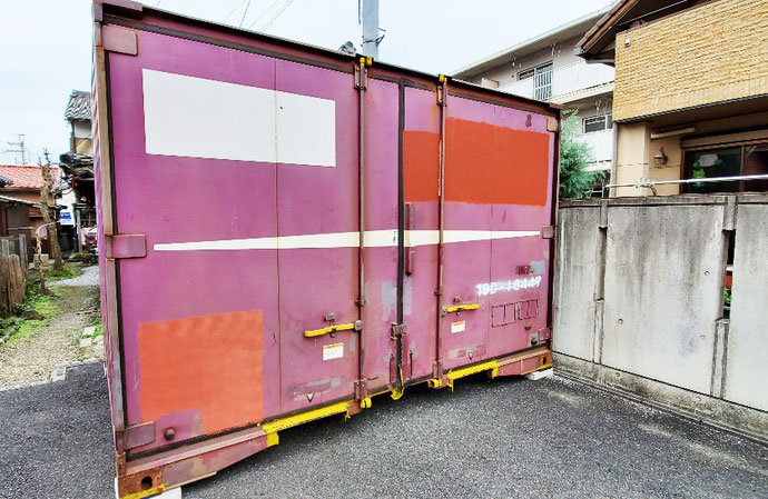 滋賀県米原市 中古コンテナ12ft現状品設置