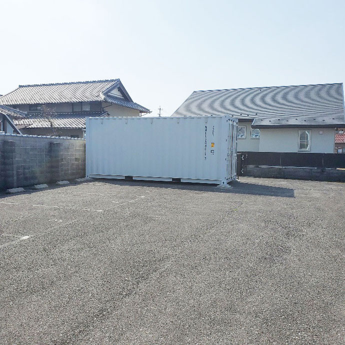 岐阜県大垣市 NEWVANコンテナ20ftライトグレー開口設置