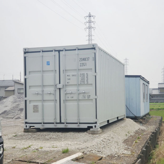 岐阜県大垣市 NEWVANコンテナ20ftライトグレー設置