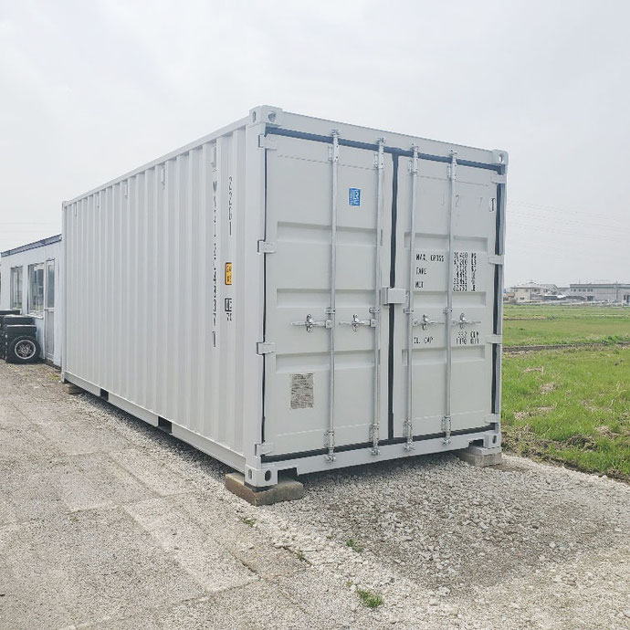 岐阜県大垣市 NEWVANコンテナ20ftライトグレー設置