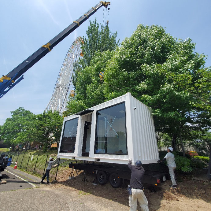 各務原市川島町 NEWVANコンテナ20ftハイキューブ改造品設置