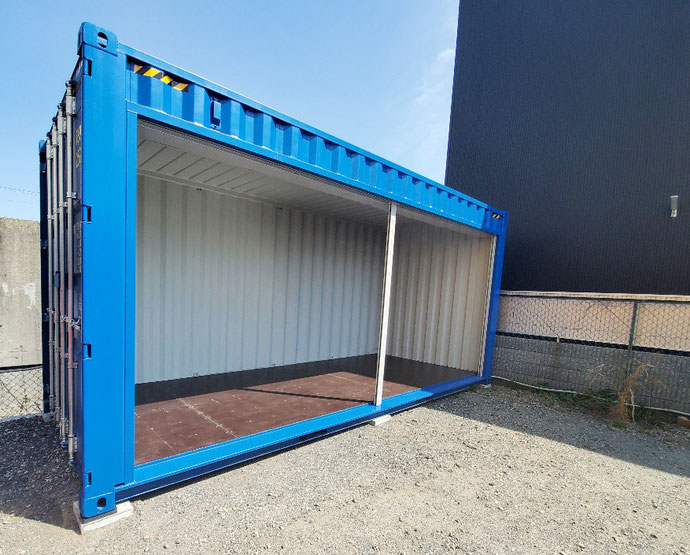 大阪市鶴見区 NEWVANコンテナ20ftシャッター付設置
