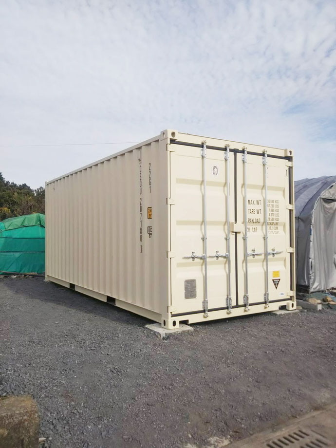 岐阜県美濃加茂市 NEWVANコンテナ20ftアイボリー納品