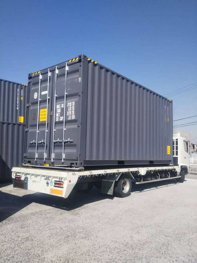 愛知県岡崎市 NEWVANコンテナ20ftグレーハイキューブ×2本引渡し