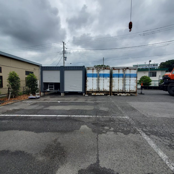 神奈川県相模原市 中古アルミコンテナ40ftハイキューブ移設