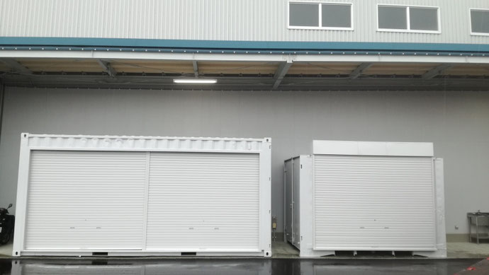 本巣郡北方町 中古保冷コンテナ12ftシルバー塗装設置三重県津市 中古コンテナ12ft外BOXシャッター n7.5グレー塗装設置