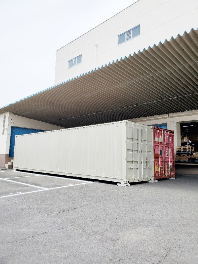 瑞穂市野白 中古コンテナ40ft現状品･グレー塗装設置
