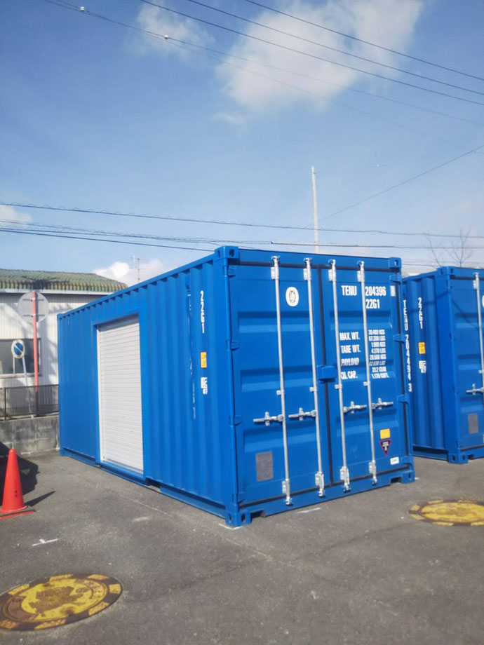 愛知県西尾市 NEWVANコンテナ20ftシャッター付き設置