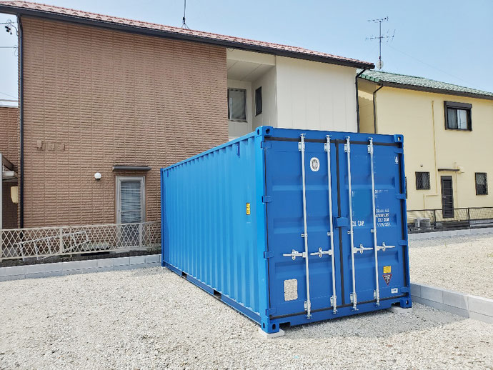 岐阜県羽島市 NEWVANコンテナ20ftブルー設置