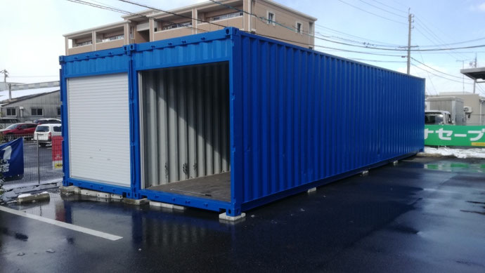 岐阜県大垣市 中古コンテナ40ftシャッター付き納品