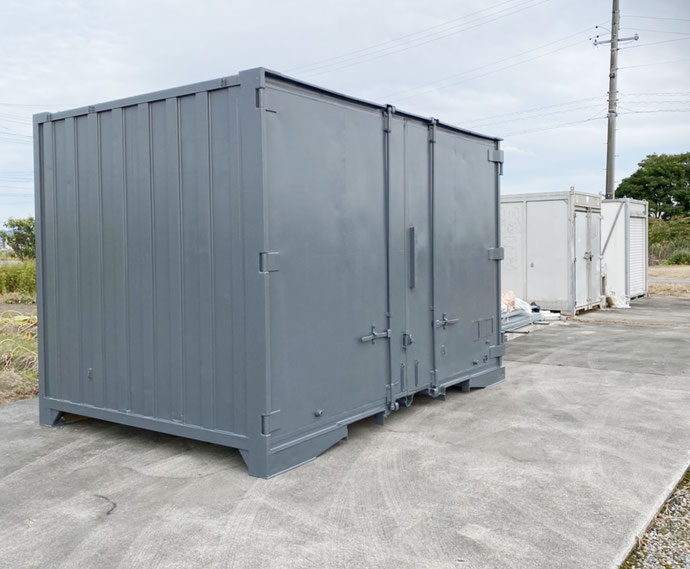 岐阜県各務原市 中古貨物用コンテナ12ftグレー設置