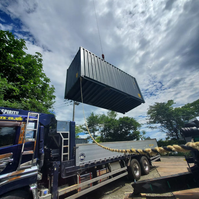 福島県 福島市 NEWVAN コンテナ 20ft グレー 収納 スペース 物置 置き場