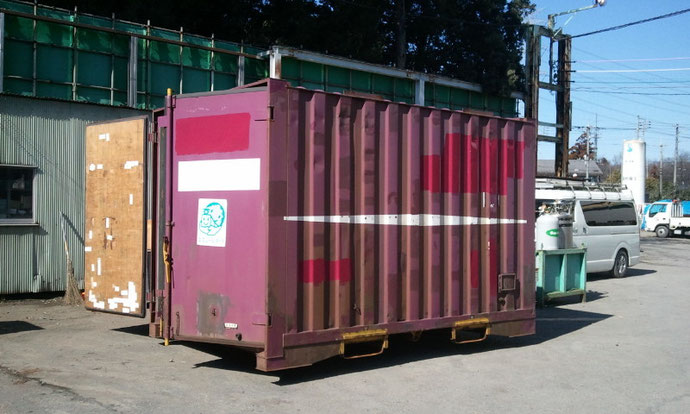 埼玉県 貨物中古コンテナ12ft L字開き 鉄鋼k社様に納品