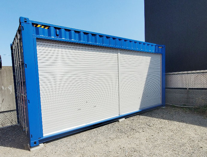 大阪市鶴見区 NEWVANコンテナ20ftシャッター付設置