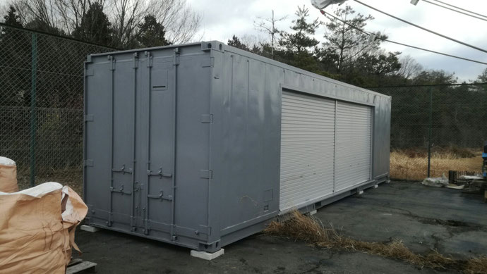 滋賀県八日市市 S社様 中古コンテナ30ftシャッター･グレー塗装納品