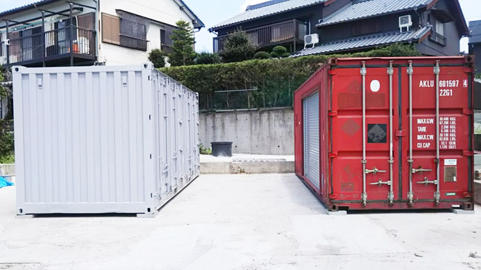 愛知県常滑市 中古コンテナ20ft3000シャッター付き、中古バルクコンテナ20ft設置