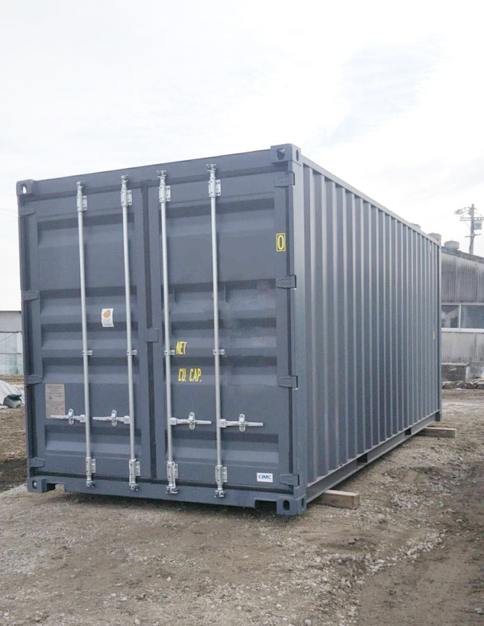 各務原市鵜沼 NEWVANコンテナ20ftグレー設置