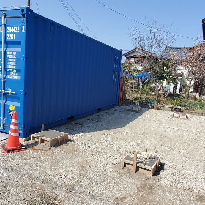 新潟県長岡市 NEWVANコンテナ20ftブルー設置