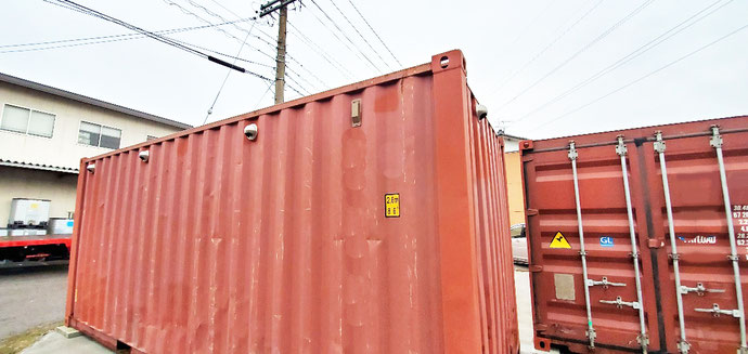 岐阜市中西郷 中古コンテナ20ftシャッター･ステンレス換気フード付設置