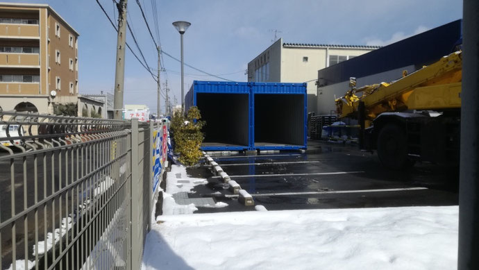 岐阜県大垣市 中古コンテナ40ftシャッター付き納品