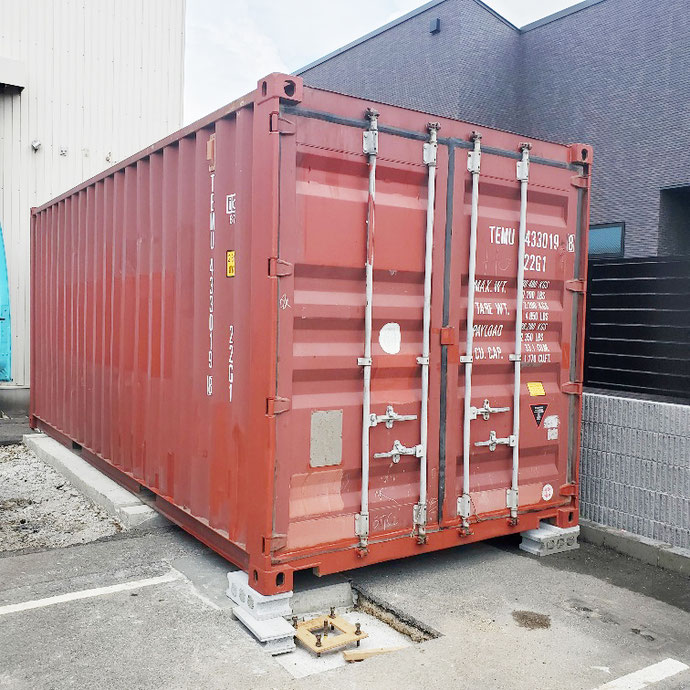 岐阜県岐阜市 中古コンテナ20ft現状品設置