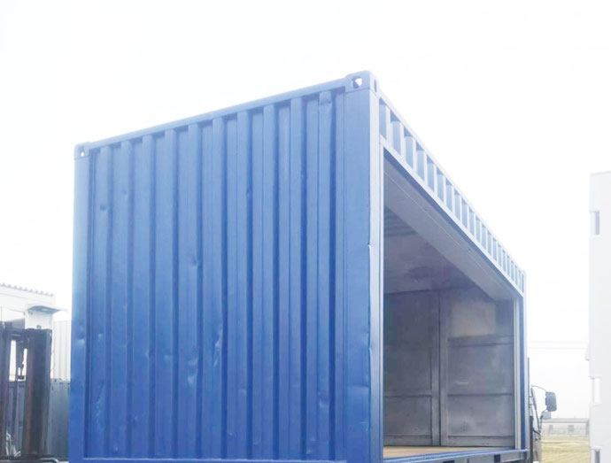 羽島郡岐南町 中古コンテナ20ftフルシャッター濃紺設置