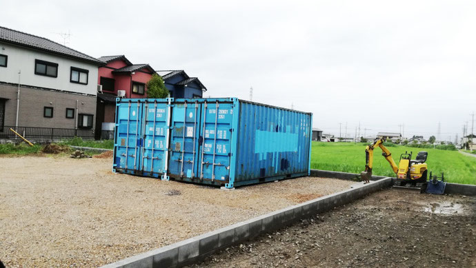 岐阜県大垣市 中古コンテナ20ft現状品2本合体納品
