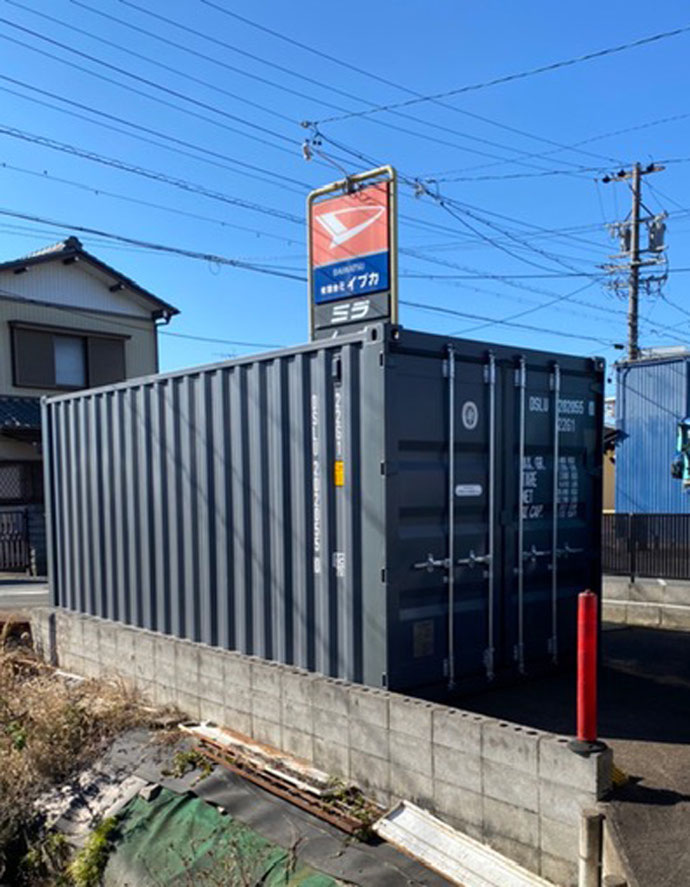 岐阜市柳津町 NEWVANコンテナ20ftグレー設置