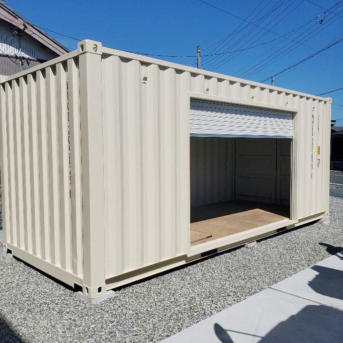 静岡県浜松市 NEWVANコンテナ3000シャッター付アイボリー納品