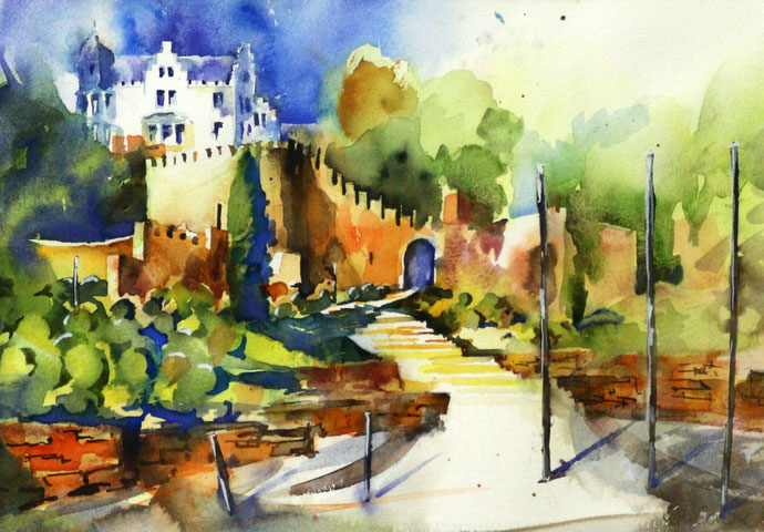 Herzogenrath Burg, (Aquarell), 50 x 40 cm