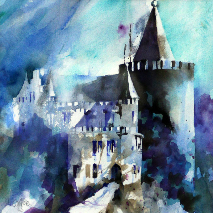 Herzogenrath Burg, (Aquarell), 40 x 40 cm