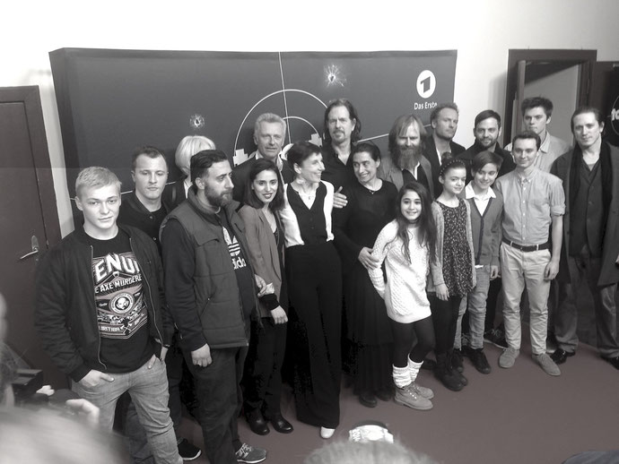 Louie Betton and the rest of the cast at the Tatort episode premier in Kino Babylon in Berlin