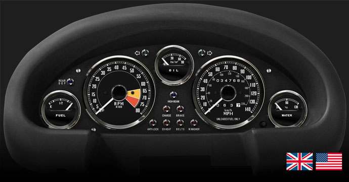 eunos roadster Vintage meter panel (black) TYPE-01